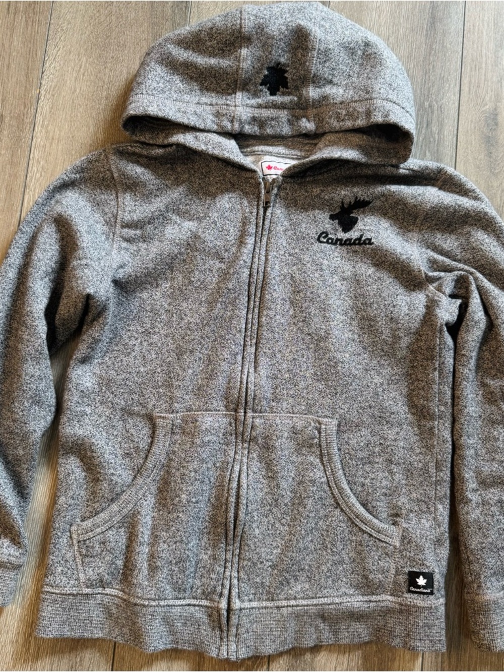 Canada Hoodie Zip-Up Jacket for Kids - Gray Size L(10-12)